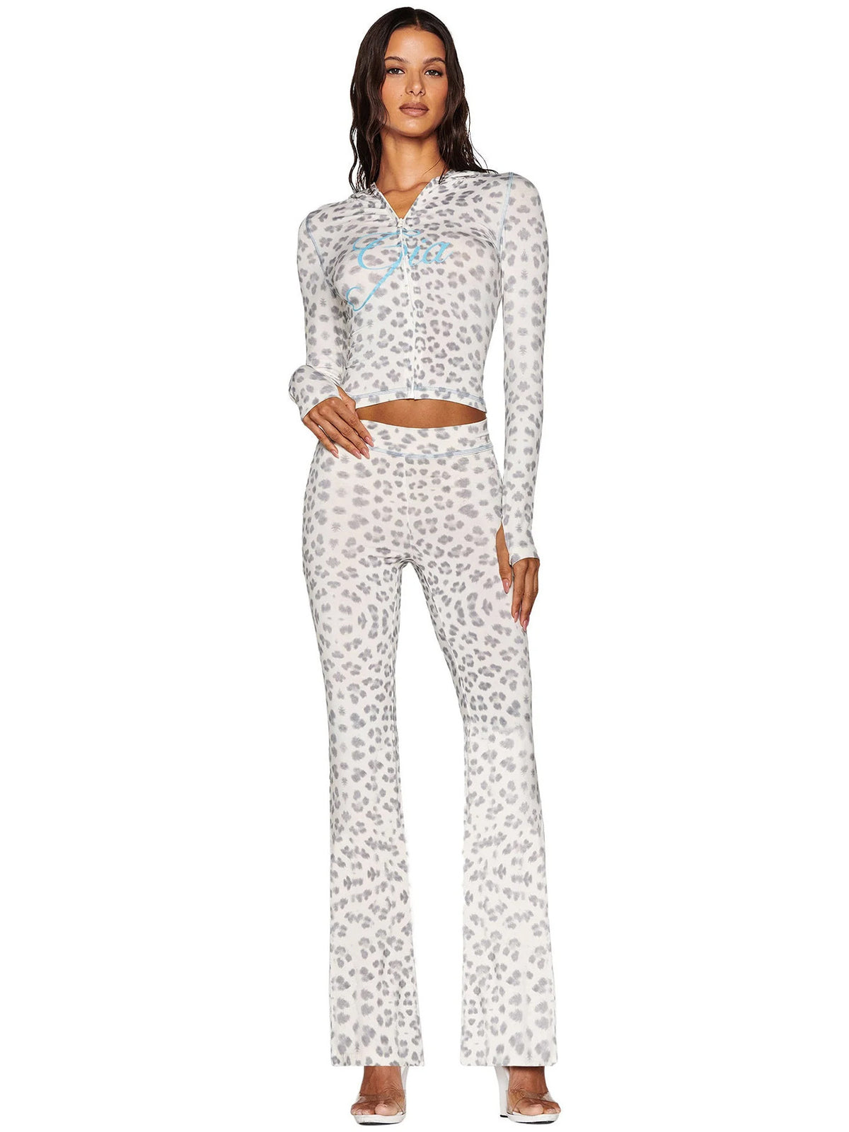 Women's Printed Hooded Tracksuit Set