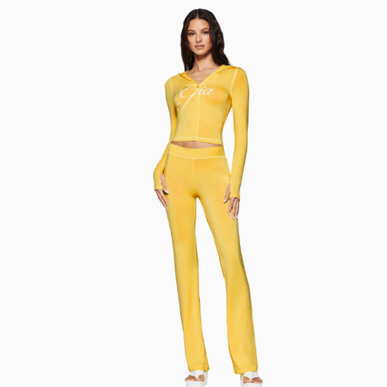 Women's Printed Hooded Tracksuit Set