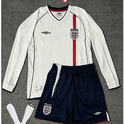 England Retro Football Jersey Long Sleeve