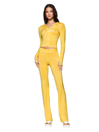 Women's Printed Hooded Tracksuit Set