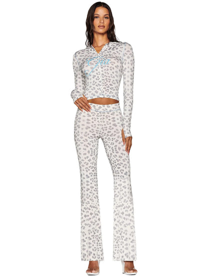 Women's Printed Hooded Tracksuit Set