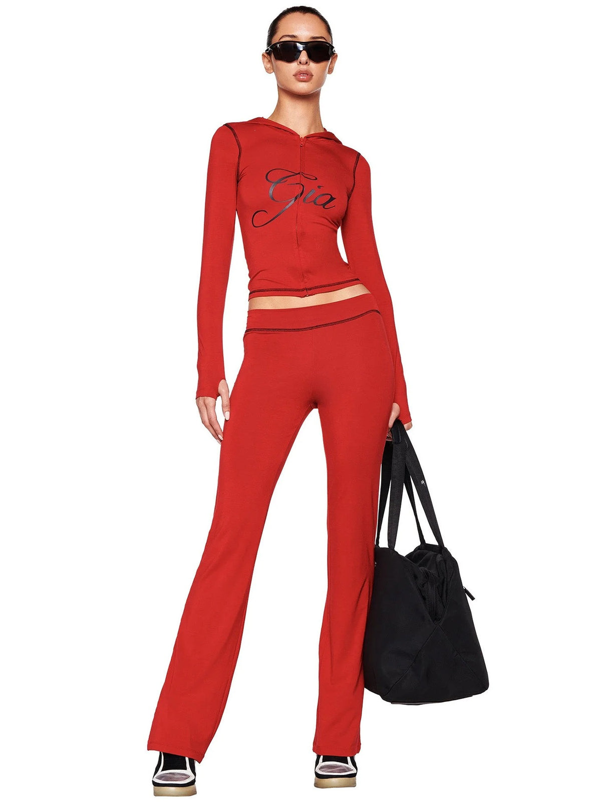 Women's Printed Hooded Tracksuit Set