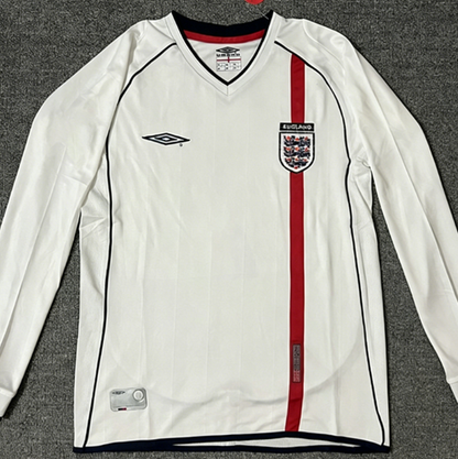 England Retro Football Jersey Long Sleeve