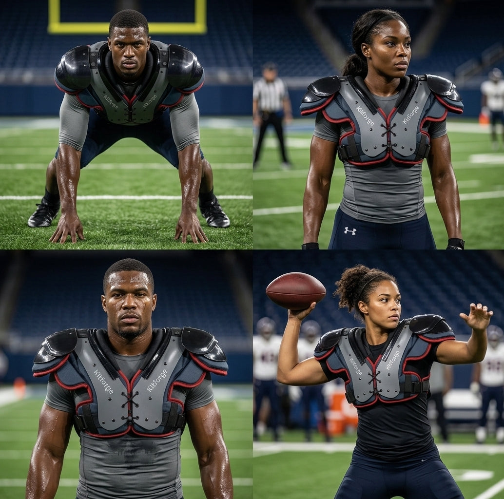 American Football Uniform Short Customizable Breathable Adjustable Anti Slip Football Shoulder Chest Protector