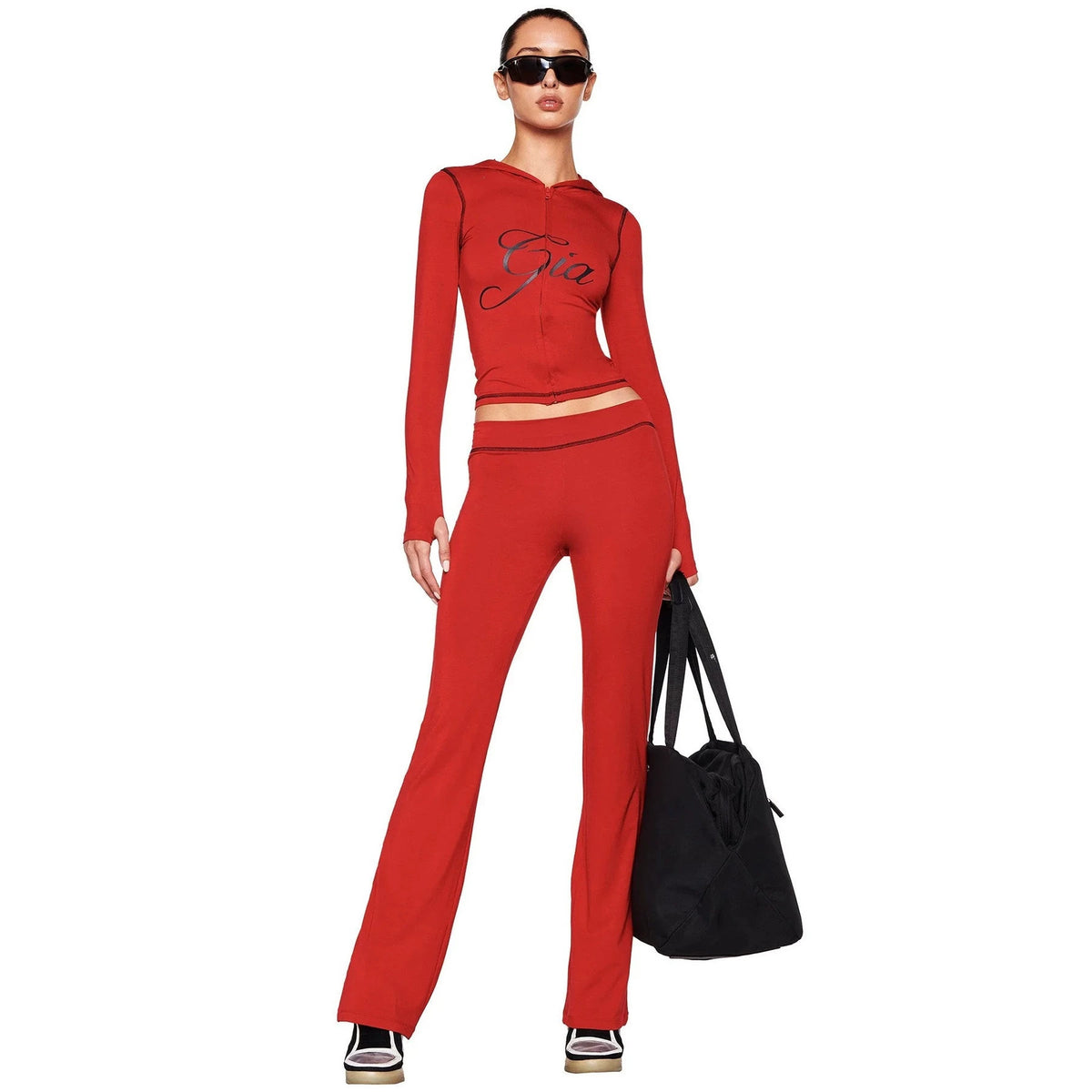 Women's Printed Hooded Tracksuit Set