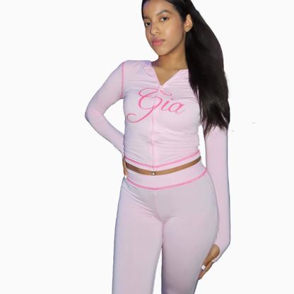 Women's Printed Hooded Tracksuit Set